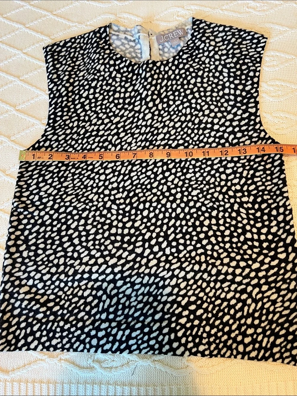 J. Crew Black and White Patterned Cashmere vest size 2 NEW